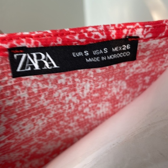 Zara red floral tiered midi dress small - Picture 7 of 9